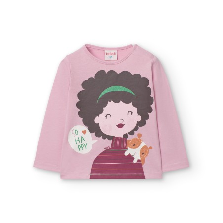 Camiseta algodón básica niña Boboli