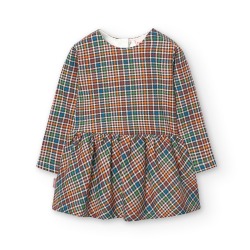 Vestido punto cuadros niña...