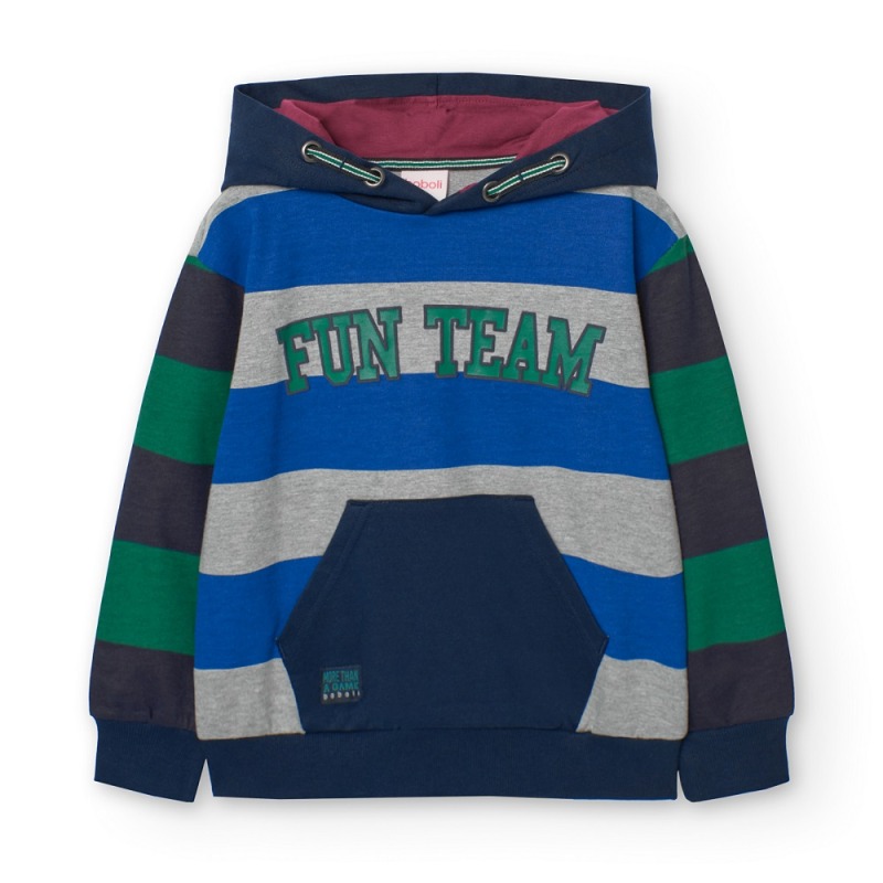 Sudadera capucha rayas niño Boboli