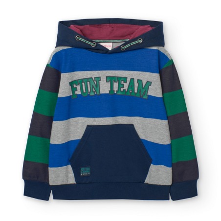 Sudadera capucha rayas niño Boboli