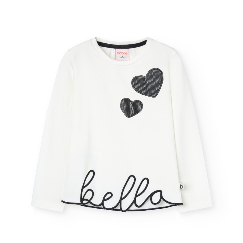 Camiseta detalle corazones niña Boboli