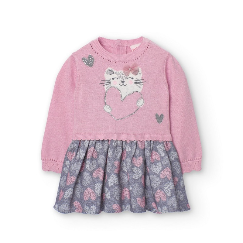 Vestido tricotosa combinado niña Boboli