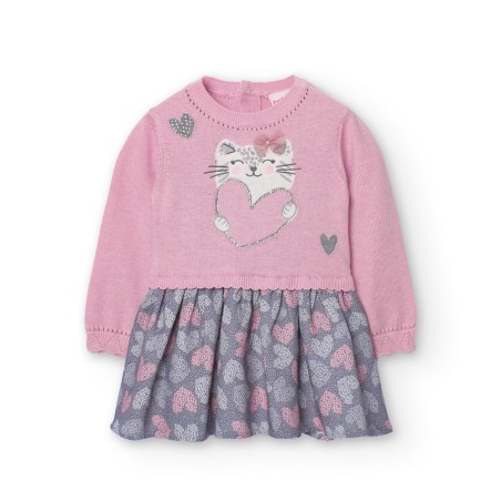 Vestido tricotosa combinado niña Boboli