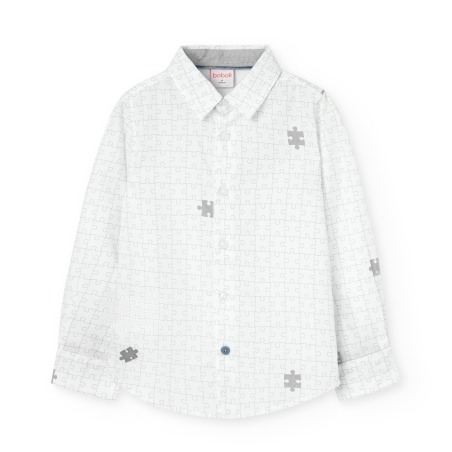 Camisa popelín estampado puzzle para niño Boboli