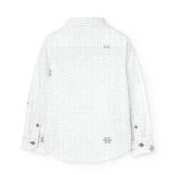 Camisa popelín estampado puzzle para niño Boboli