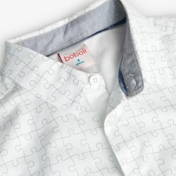 Camisa popelín estampado puzzle para niño Boboli