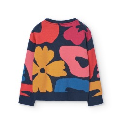 Jersey tricotosa estampado flores niña Boboli