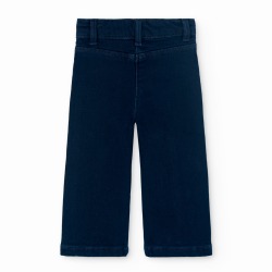 Pantalón denim bordado flores niña Boboli