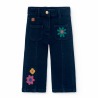 Pantalón denim bordado flores niña Boboli