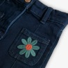 Pantalón denim bordado flores niña Boboli