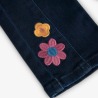 Pantalón denim bordado flores niña Boboli