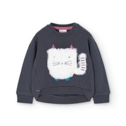 Sudadera felpa detalle gato...