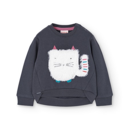Sudadera felpa detalle gato niña boboli