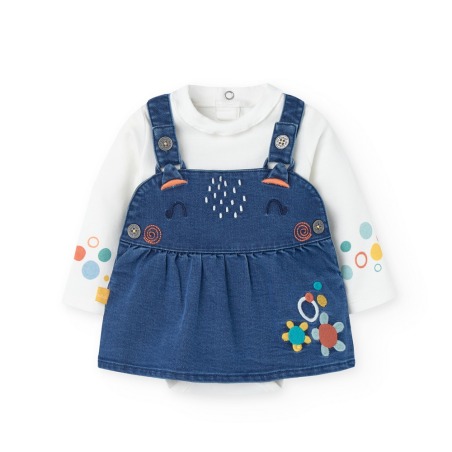 Pichi denim con body bebé niña Boboli