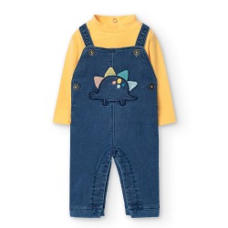 Peto denim con body bebé...