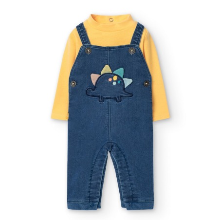 Peto denim con body bebé niño Boboli