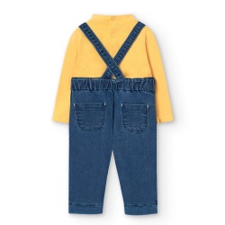 Peto denim con body bebé niño Boboli