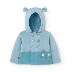 Chaqueta de tricotosa gatito bebé niño boboli