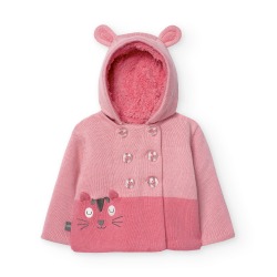 Chaqueta de tricotosa gatito bebé niña boboli