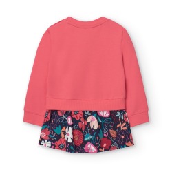 Vestido felpa estampado flores niña boboli