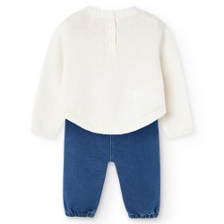 Conjunto jersey y denim bebe niña boboli