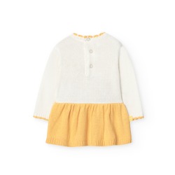 Vestido tricotosa flores bebé niña boboli