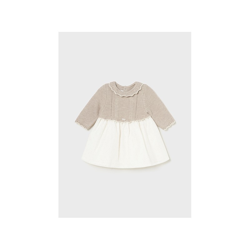 Vestido combinado organza bebe niña mayoral