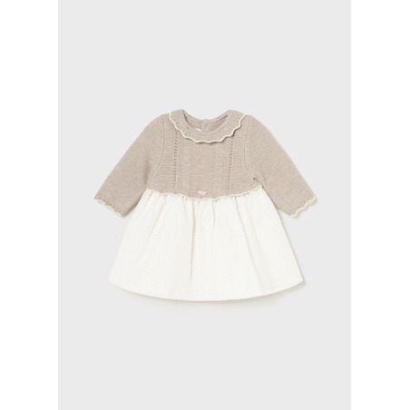 Vestido combinado organza bebe niña mayoral