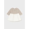 Vestido combinado organza bebe niña mayoral