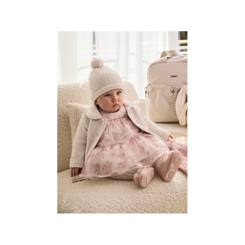 Abrigo tricot y gorro bebe niña mayoral