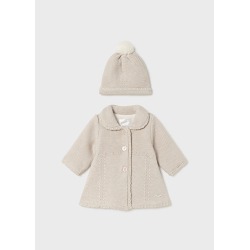 Abrigo tricot y gorro bebe niña mayoral