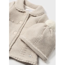 Abrigo tricot y gorro bebe niña mayoral