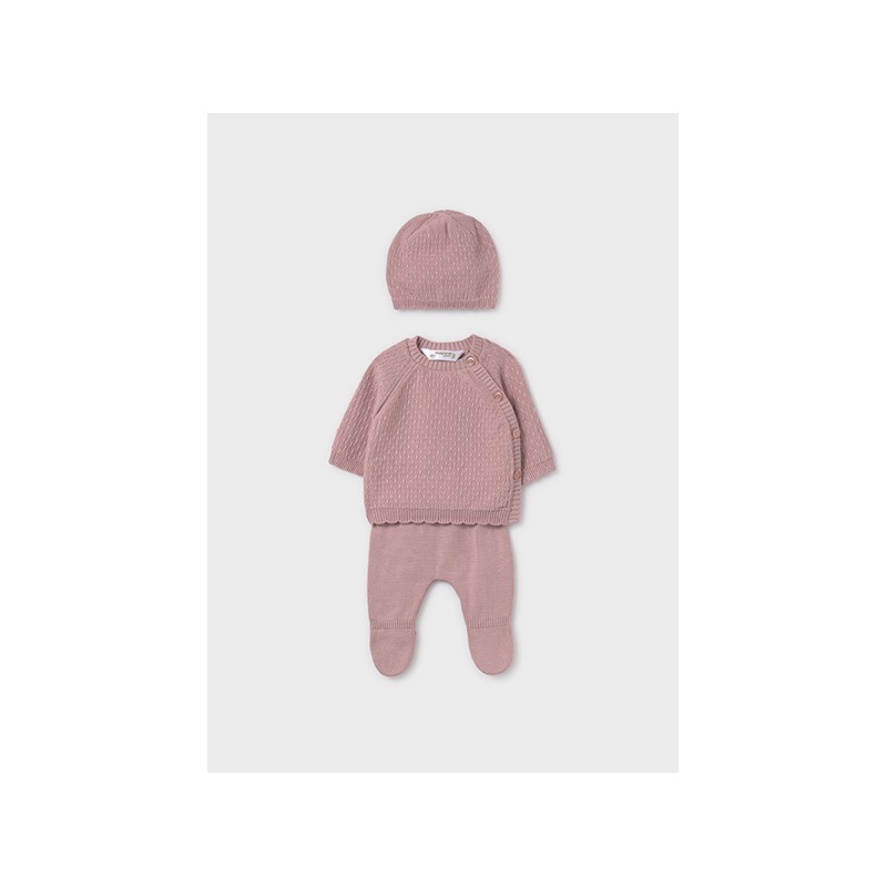 Conjunto regalo 3 piezas tricot bebe niña mayoral