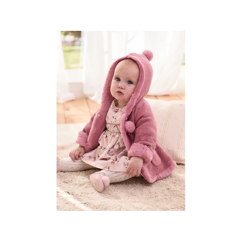Chaqueta tricot con pelo bebe niña mayoral