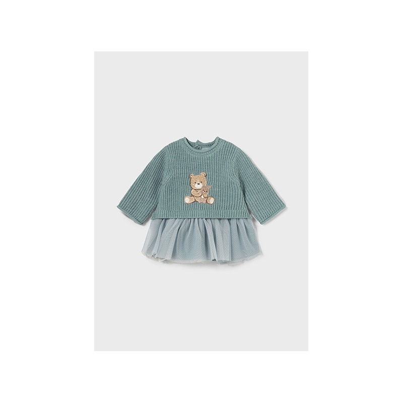Vestido combinado tul bebe niña mayoral