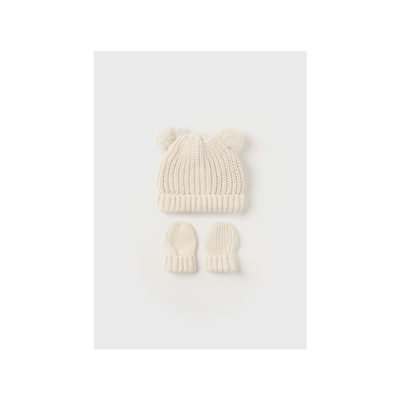 Set gorro y manoplas tricot bebe mayoral