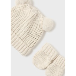Set gorro y manoplas tricot bebe mayoral