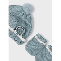 Conjunto gorro y manoplas bebe niña mayoral