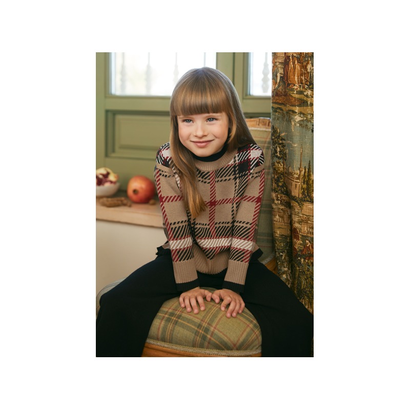 Conjunto tricot cuadros niña Abel&Lula