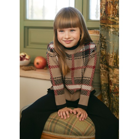 Conjunto tricot cuadros niña Abel&Lula