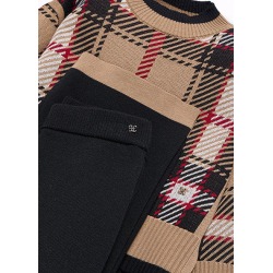 Conjunto tricot cuadros niña Abel&Lula