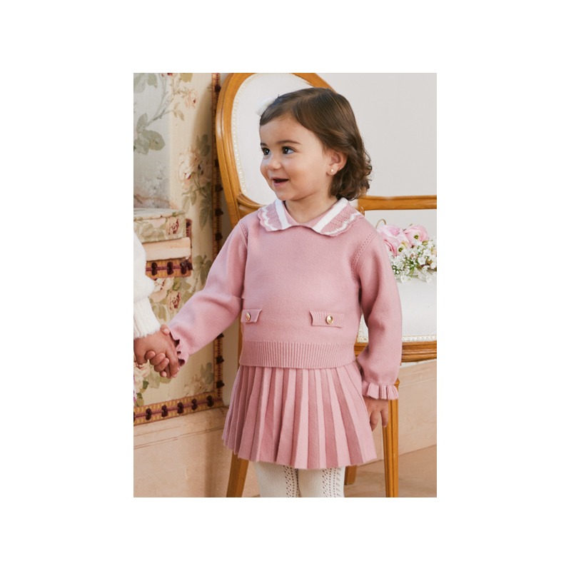 Conjunto falda plisada tricot bebé Abel&Lula