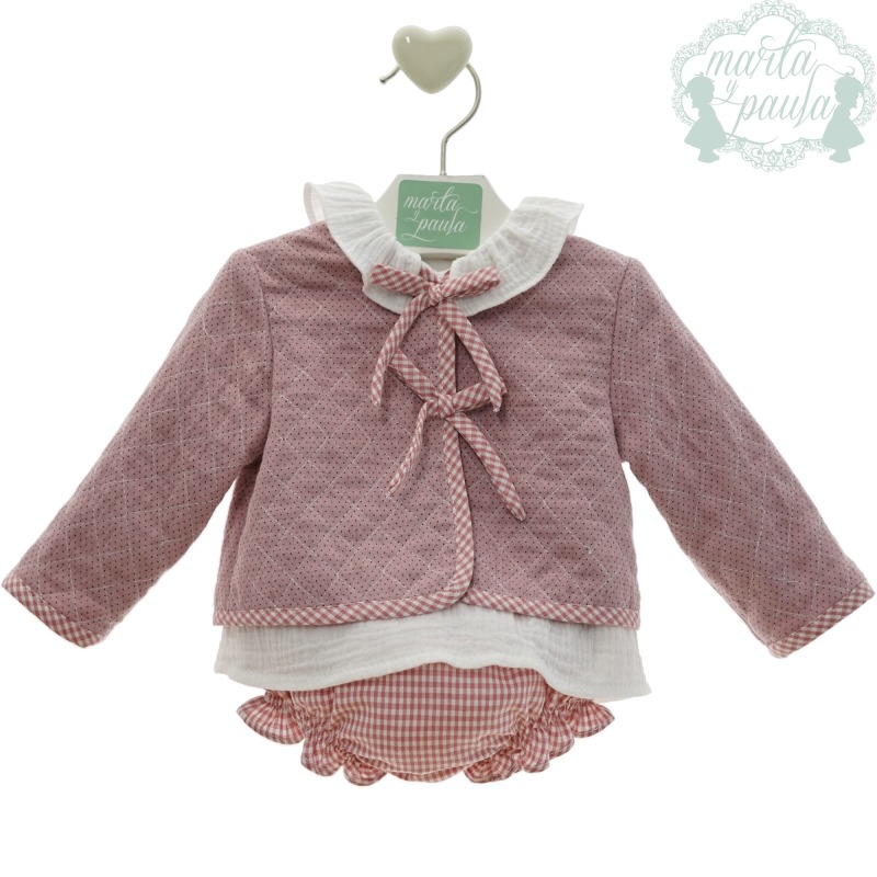 Conjunto bebe niña 3 piezas Marta y Paula