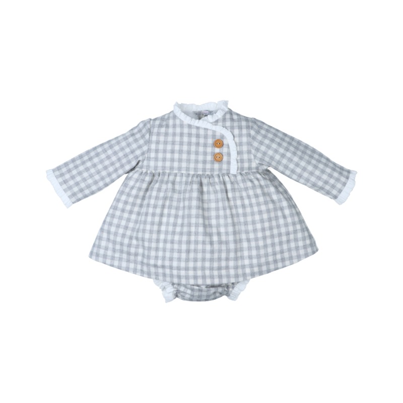 Vestido bebe con braguita cuadros Popys