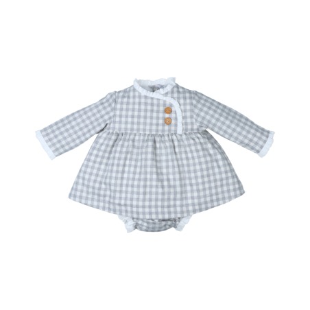 Vestido bebe con braguita cuadros Popys