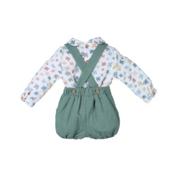 Conjunto bebe niño estampado pájaros Popys