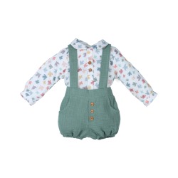 Conjunto bebe niño estampado pájaros Popys
