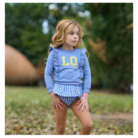 Conjunto bebe niña ranita y sudadera vichy