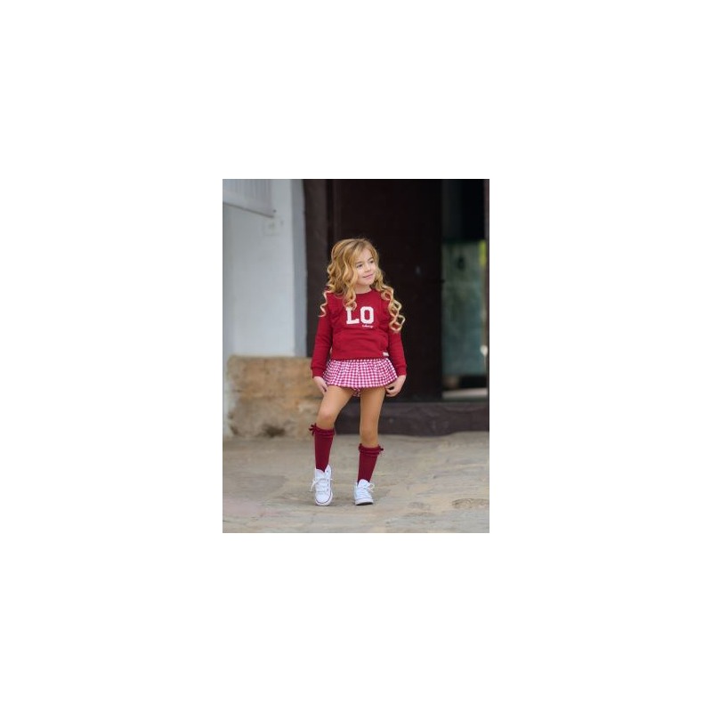 Conjunto bebe niña ranita y sudadera vichy