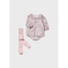 Conjunto pelele y leotardos flores bebe niña mayoral